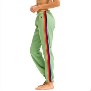 AVIATOR NATION - Classic Velvet Stripes Jogger in Mint, Rare, Five Stripes, Sz M